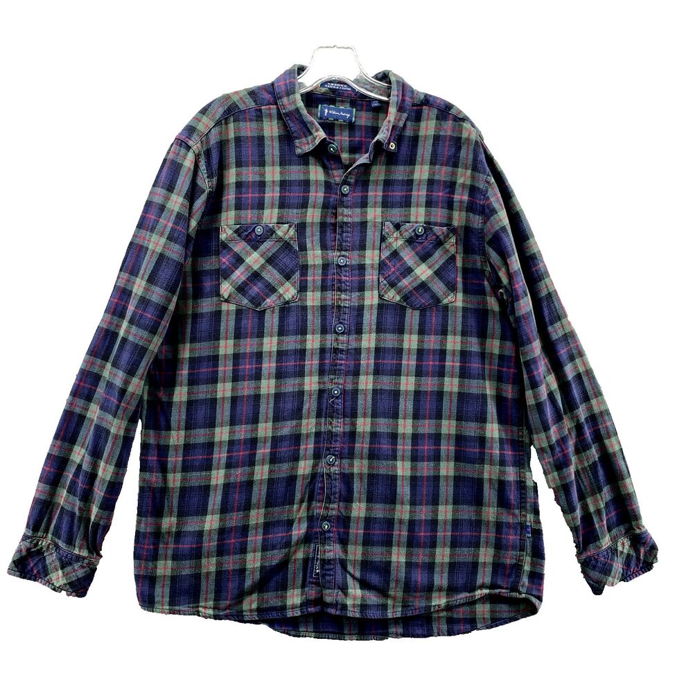 Willam Murray Golf Flannel Shirt Men's Large Plaid Madras Cabin Grandpa Gorpcore